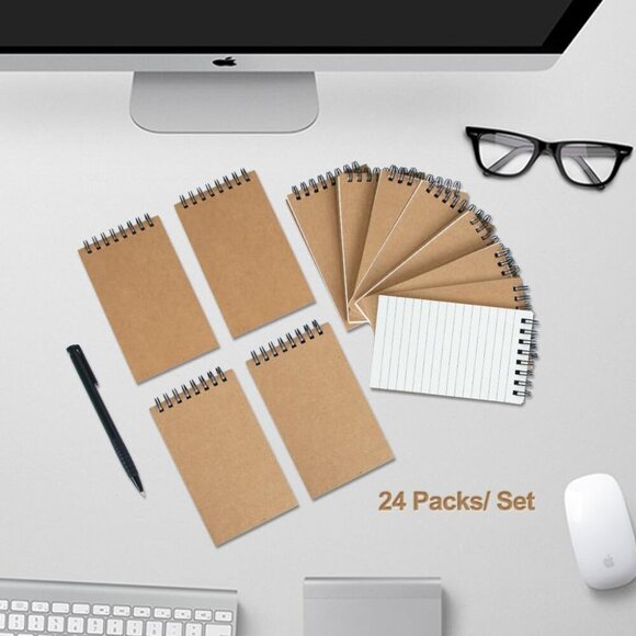 Memo Pads 24 packs, Small 3x5 Spiral Notepads, Office Style Mini Notebook, Small - Picture 7 of 9